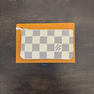 Louis Vuitton Damier Azur Key Pouch Coin Purse Wallet w/ Box Authentic
